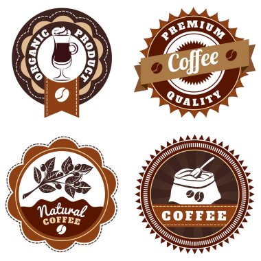 Kahve içecek temalı vektör tasarımı dükkan veya kafe etiketleri için uygundur