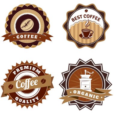 Kahve içecek temalı vektör tasarımı dükkan veya kafe etiketleri için uygundur