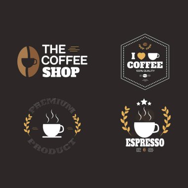 Kahve içecek temalı vektör tasarımı dükkan veya kafe etiketleri için uygundur