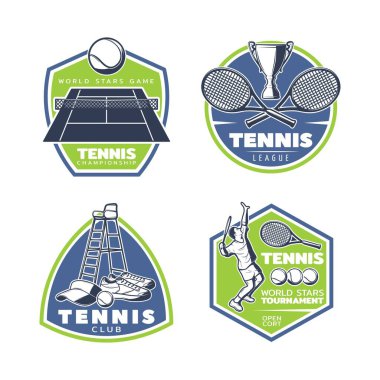 Tenis sporu temalı vektör tasarımı