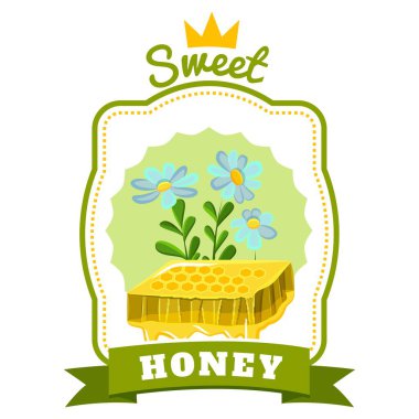 Bal temalı vektör tasarımı bal üretim şirketlerinde logolar veya ticari markalar için uygundur