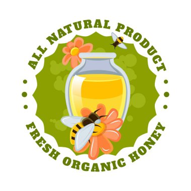 Bal temalı vektör tasarımı bal üretim şirketlerinde logolar veya ticari markalar için uygundur