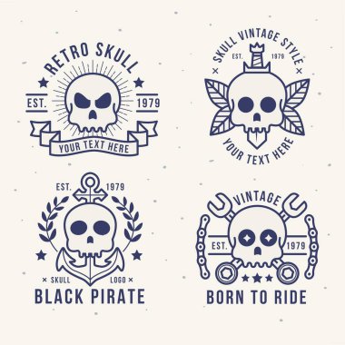 Basit kafatası temalı vektör tasarımı