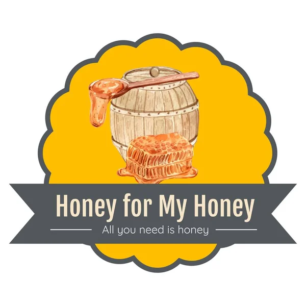 Honig Themen Vektordesign Für Logos Oder Marken Honig Produzierenden Unternehmen — Stockvektor