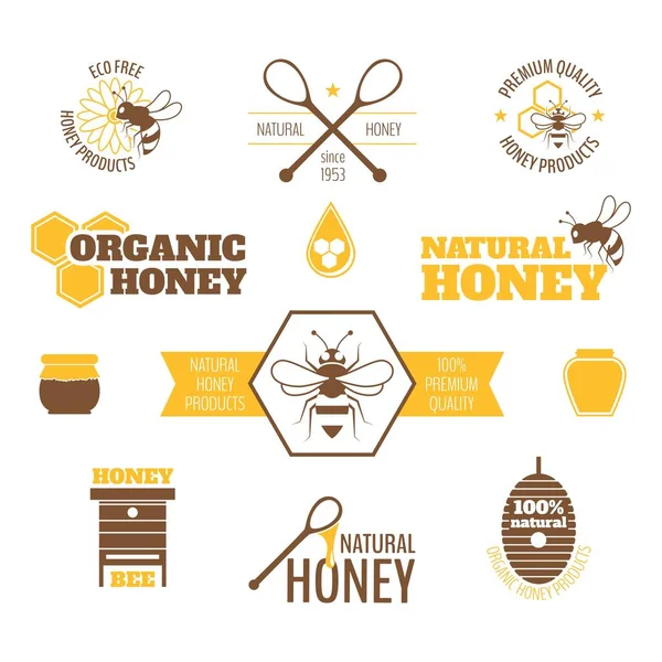 Honey Themed Vector Design Suitable Logos Trademarks Honey Production Companies — Stock Vector