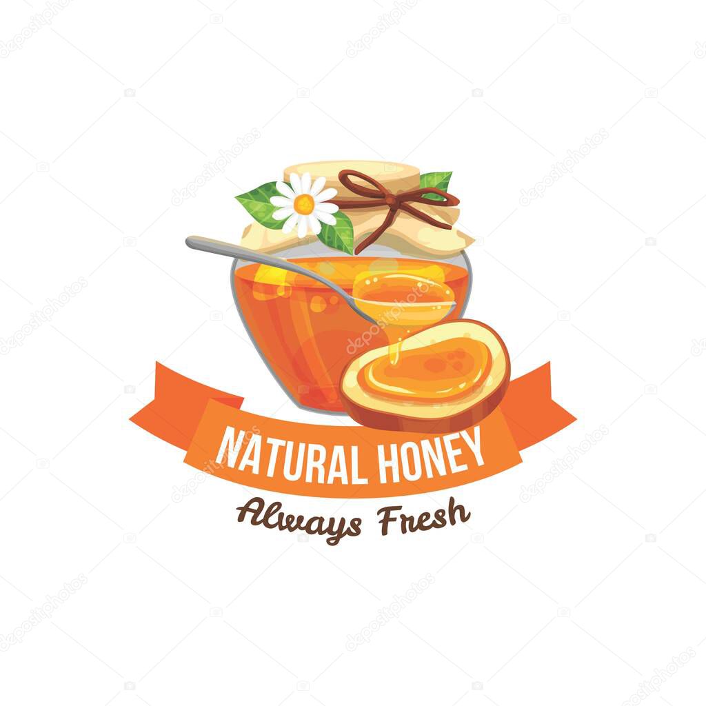 Honey-themed vector design suitable for logos or trademarks in honey production companies
