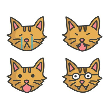 Kedi hayvan temalı vektör tasarımı