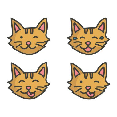 Kedi hayvan temalı vektör tasarımı