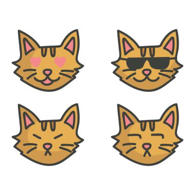 Kedi hayvan temalı vektör tasarımı