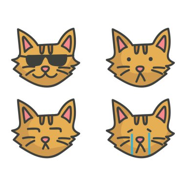 Kedi hayvan temalı vektör tasarımı