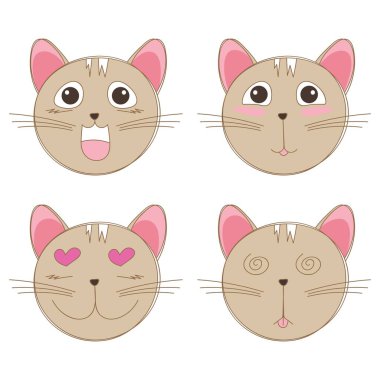 Kedi hayvan temalı vektör tasarımı