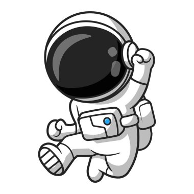 Çocuk kitabı kapağı için uygun şirin astronot temalı vektör tasarımı