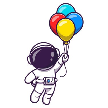 Cute astronaut themed vector design suitable for a children's book cover clipart
