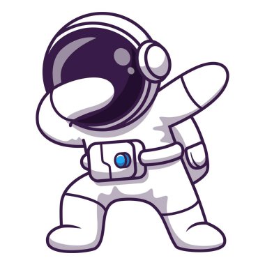 Çocuk kitabı kapağı için uygun şirin astronot temalı vektör tasarımı