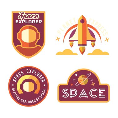 Uzay temalı basit vektör tasarımı