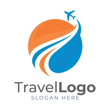 Seyahat temalı vektör tasarımı, ajans şirketlerinde logo veya markalar için uygundur