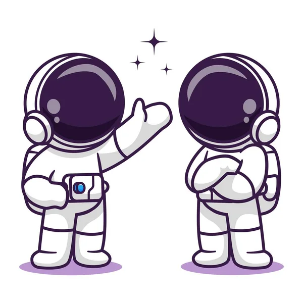 Çocuk kitabı kapağı için uygun şirin astronot temalı vektör tasarımı