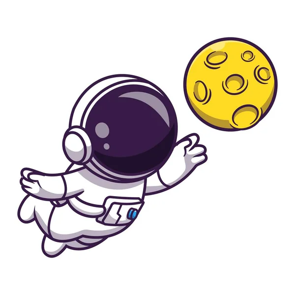 Leuke Astronaut Thema Vector Ontwerp Geschikt Voor Een Kinderboek Cover — Stockvector