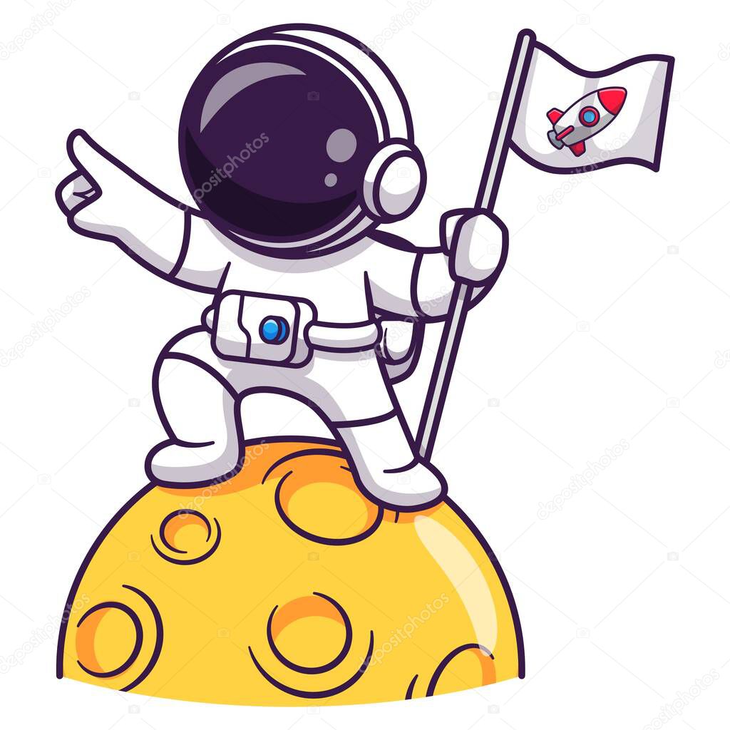 Cute astronaut themed vector design suitable for a children's book cover