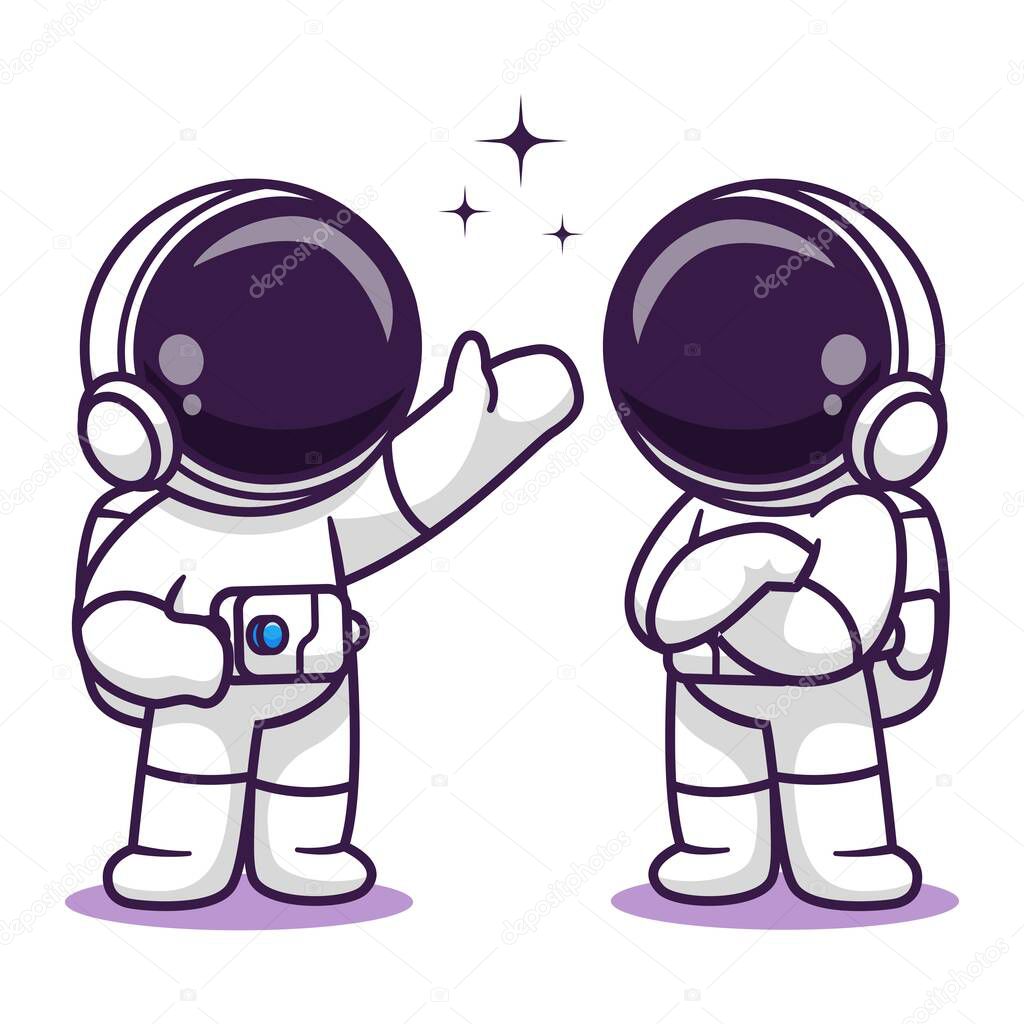 Cute astronaut themed vector design suitable for a children's book cover