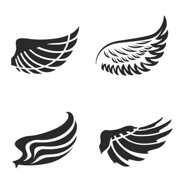 Eine Sammlung Von Flügeln Thematische Vektor Designs — Stockvektor