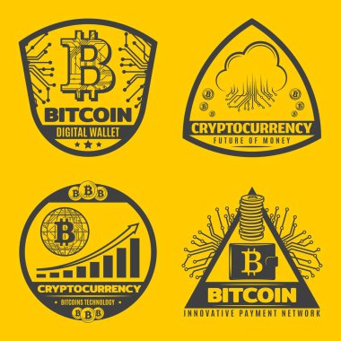 Kripto para birimi temalı vektör tasarımı