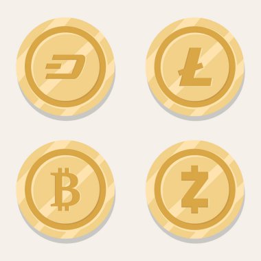 Kripto para birimi temalı vektör tasarımı