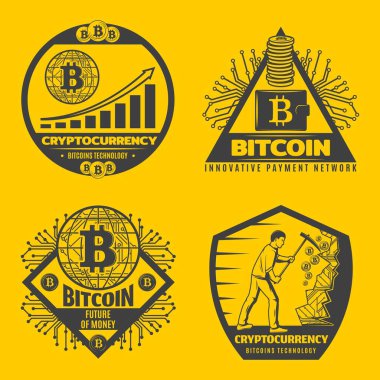 Kripto para birimi temalı vektör tasarımı