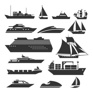 Basit tekne veya gemi temalı vektör tasarımı