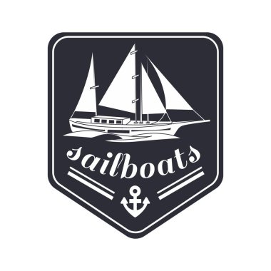 Basit tekne veya gemi temalı vektör tasarımı