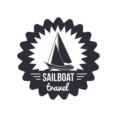 Basit tekne veya gemi temalı vektör tasarımı