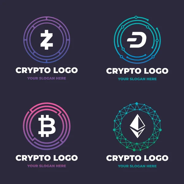 Cryptocurrency Themed Vector Design — Stock Vector