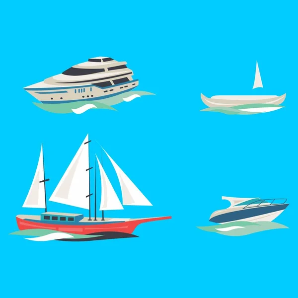 Barco Simple Nave Diseño Vectorial Temático — Vector de stock