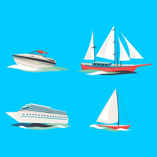 Simple Boat Ship Themed Vector Design — Stock Vector