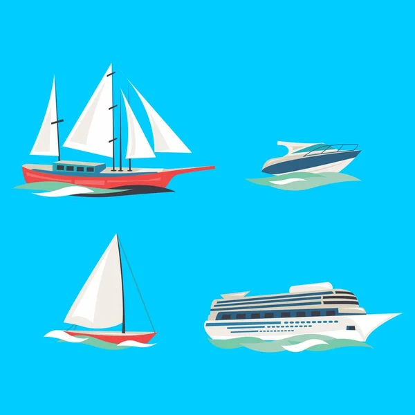 Простой Векторный Дизайн Лодки Судна — стоковый вектор