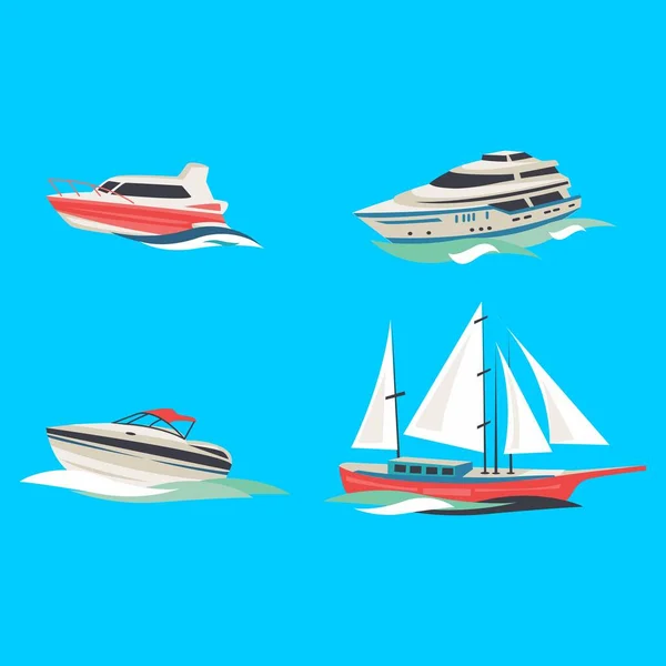 Conception Vectorielle Thème Bateau Bateau Simple — Image vectorielle