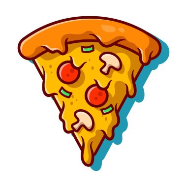 Pizza yemek temalı bir vektör veya logo tasarımı pizza şirketlerinin markalarını etiketlemek için uygundur