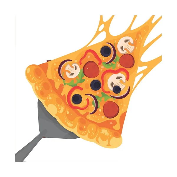 Pizza Motivem Vektoru Nebo Logo Design Vhodný Pro Označování Pizza — Stockový vektor