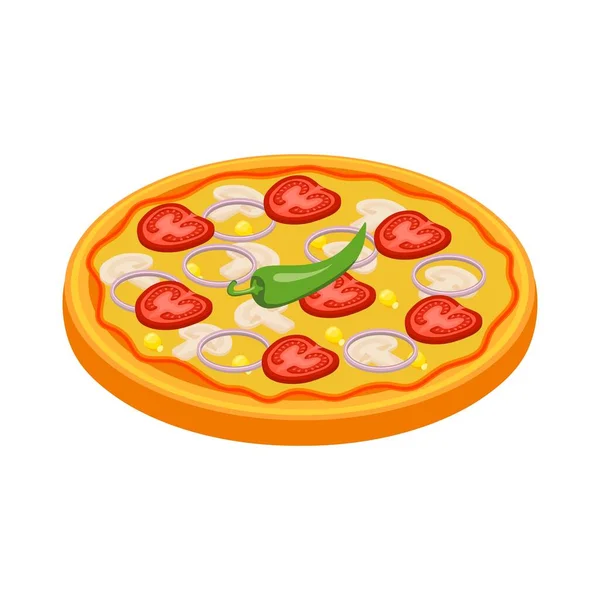 Vettore Tema Pizza Cibo Logo Design Adatto Etichettare Marchi Business — Vettoriale Stock