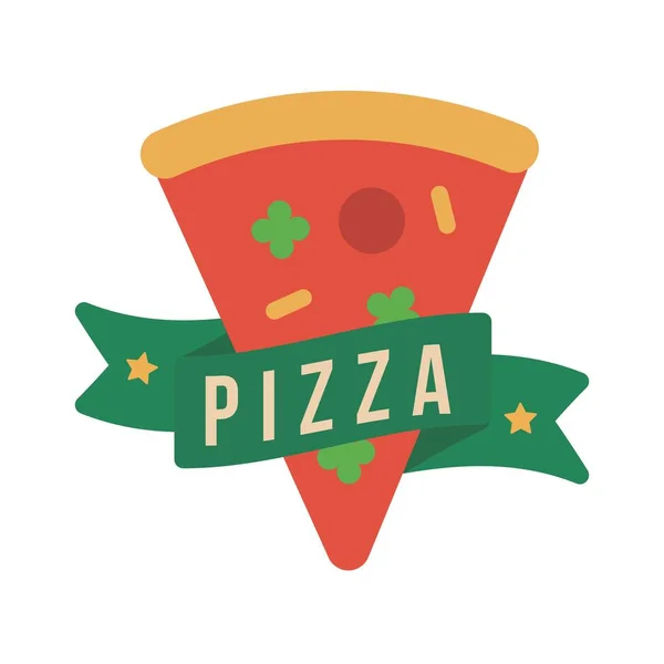 Vector Temático Comida Para Pizza Diseño Logotipo Adecuado Para Etiquetar — Archivo Imágenes Vectoriales