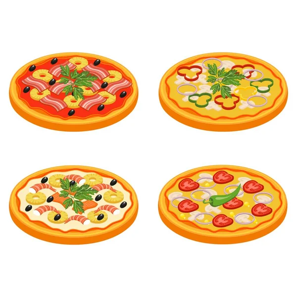 Vector Temático Comida Para Pizza Diseño Logotipo Adecuado Para Etiquetar — Archivo Imágenes Vectoriales
