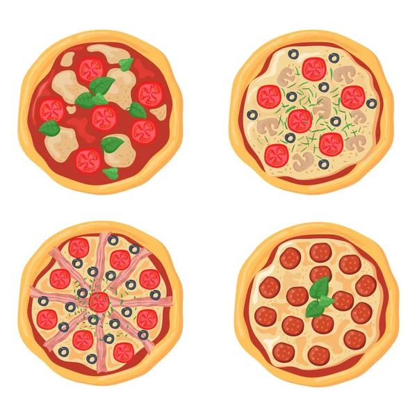 Vecteur Logo Sur Thème Des Pizzas Convient Étiquetage Des Marques — Image vectorielle