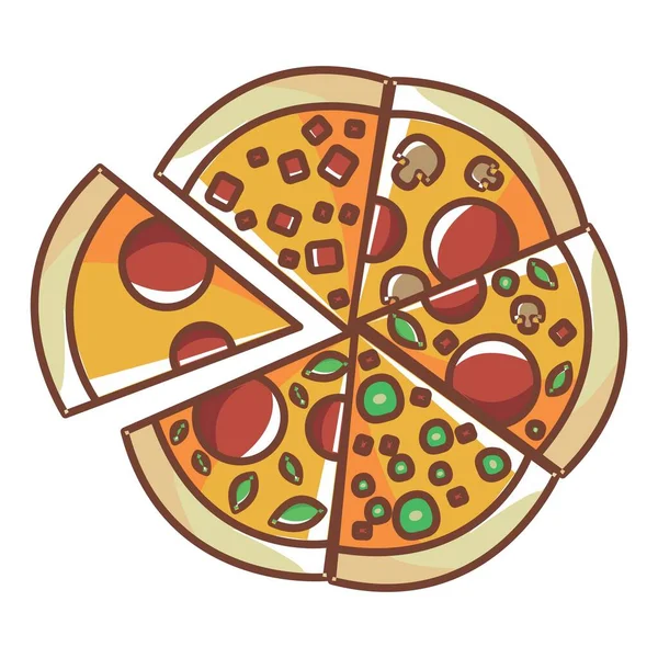 Pizza Motivem Vektoru Nebo Logo Design Vhodný Pro Označování Pizza — Stockový vektor