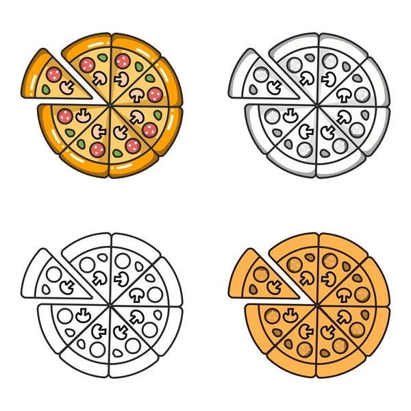 Vettore Tema Pizza Cibo Logo Design Adatto Etichettare Marchi Business — Vettoriale Stock