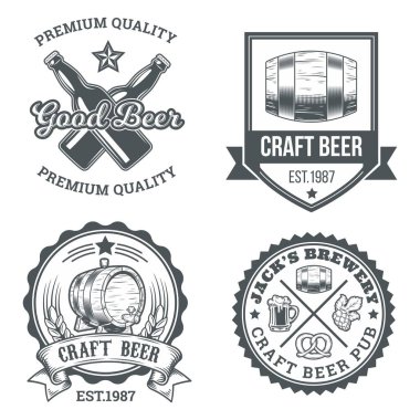 Bira temalı vektör veya logo tasarımı, içecek şirketleri veya bar işletmeleri için marka etiketleri için uygundur