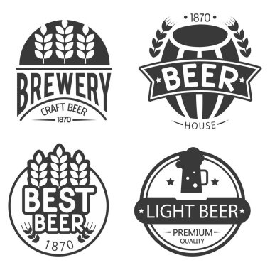 Bira temalı vektör veya logo tasarımı, içecek şirketleri veya bar işletmeleri için marka etiketleri için uygundur