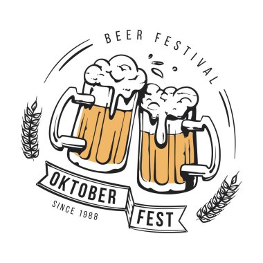 Bira temalı vektör veya logo tasarımı, içecek şirketleri veya bar işletmeleri için marka etiketleri için uygundur