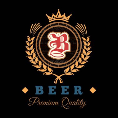 Bira temalı vektör veya logo tasarımı, içecek şirketleri veya bar işletmeleri için marka etiketleri için uygundur
