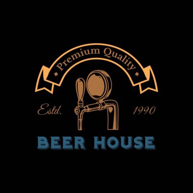 Bira temalı vektör veya logo tasarımı, içecek şirketleri veya bar işletmeleri için marka etiketleri için uygundur