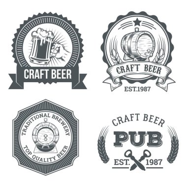 Bira temalı vektör veya logo tasarımı, içecek şirketleri veya bar işletmeleri için marka etiketleri için uygundur
